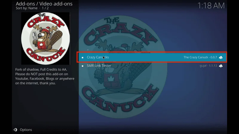 Crazy Canucks Kodi Setup Guide